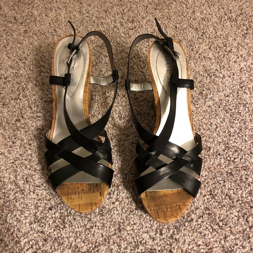 Black wedge sandal